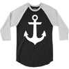 anchor black sailor vintage style navy nautical 3/4 Sleeve Shirt
