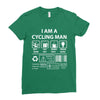 I Am A Cycling Man white letter Ladies Fitted T-Shirt