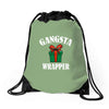 gangsta wrapper Drawstring Bags