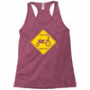 tractor crossing farmer's road warning sign Racerback Tank