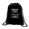 february  girl is a perfect combination of princess and warrior Drawstring Bags