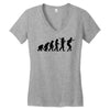 evolution of table tennis or ping pong mens black t shirt top Women's V-Neck T-Shirt