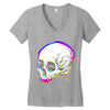 skull glitch Women's V-Neck T-Shirt
