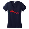 carnivore logo red Women's V-Neck T-Shirt