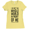 official t shirt red sleeping with sirens whole world lyrics all sizes Ladies Fitted T-Shirt