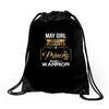 may girl is a perfect combination of princess and warrior Drawstring Bags