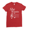 she wants the d black Ladies Fitted T-Shirt