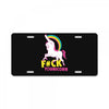 gay pride f#ck younicorn funny rude unicorn License Plate