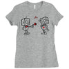 cute love robots Ladies Fitted T-Shirt