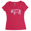 pig oink funny Women's Triblend Scoop T-shirt