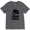 i shoot people t shirt funny photographer tee camera photography digit V-Neck Tee