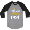 kings are born in 1991 3/4 Sleeve Shirt