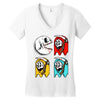 pac skull copy Women's V-Neck T-Shirt