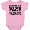 rude slogan Baby Onesie