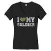 i love my soldier regular camouflage Women's V-Neck T-Shirt
