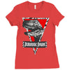jurassic park raptor natural Ladies Fitted T-Shirt