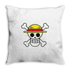 one piece skull Throw Pillow