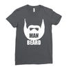 man beard funny mens Ladies Fitted T-Shirt