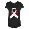 lung cancer white ribbon Maternity Scoop Neck T-shirt
