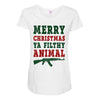 Merry Christmas Ya Filthy Animal Maternity Scoop Neck T-shirt