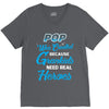 Pop Was Created because Grankids Need Real Heroes V-Neck Tee