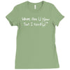 where are u now that i need u funny Ladies Fitted T-Shirt