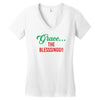 grace the blesssingg!! Women's V-Neck T-Shirt