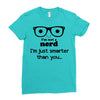 i'm not a nerd i'm just smarter than you Ladies Fitted T-Shirt