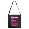 quens are born in january Adjustable Strap Totes