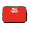 my gun is bigger Laptop sleeve