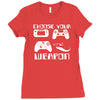 choose your weapon gamer finny retro Ladies Fitted T-Shirt