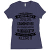 Super Cool Grandmother Of A Freaking Awesome Granddaughter Ladies Fitted T-Shirt