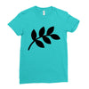daun hitam Ladies Fitted T-Shirt