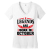 Legends Are Born In October Women's V-Neck T-Shirt
