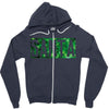 santa green glitter Zipper Hoodie