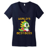 World's Best Boss Mario Women's V-Neck T-Shirt