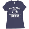 christmas shirt it's the most wonderful time for beer funny Ladies Fitted T-Shirt