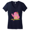 mrs yetti and her poops Women's V-Neck T-Shirt