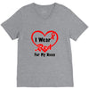 niece i wear a red heart ribbon V-Neck Tee