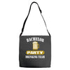 bachelor party drinking team Adjustable Strap Totes