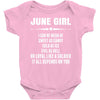 Super June Girl Baby Onesie