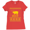 ugly sweater party beer bear funny Ladies Fitted T-Shirt