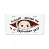September Peeking Out Baby Boy License Plate