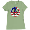 flag us flag peace independence day Ladies Fitted T-Shirt