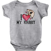 i love my rabbit Baby Bodysuit