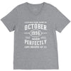 legends were born in october genuıne 1996 qualıty one kind of aged l V-Neck Tee