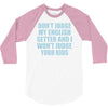 dont judge my english setter 3/4 Sleeve Shirt
