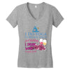 yoga and wine Women's V-Neck T-Shirt