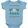 ugly dinosaur christmas Baby Bodysuit