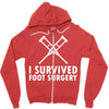 I Survived Foot Surgery Zipper Hoodie
